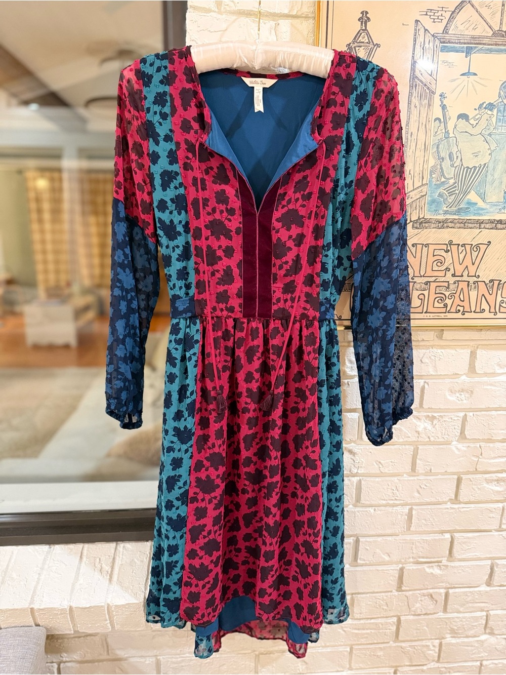 Matilda Jane A Little Party Patchwork Floral Velvet Dress Small